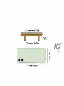 1pc/4pcs Black Golden Cupboard Handle Brushed Stainless Steel Kitchen Cabinet Door Knob Furniture Drawer Pull Hardware Pulls T Bar Handle - Gold - View 9