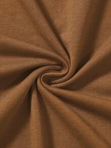 ROMWE MEN Anime 男士休闲卡通人物印花T恤，夏季 - 咖啡棕 - 查看 4