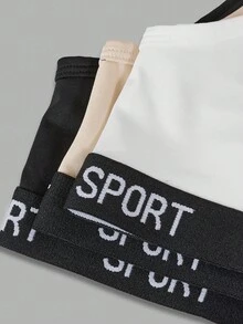 Bộ 3 áo bralette co giãn họa tiết chữ tối giản cho bé gái tuổi teen - Nhiều màu - Xem 7