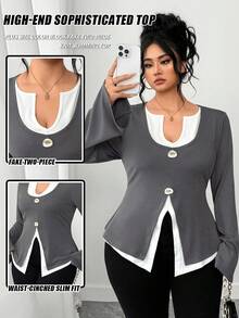 SHEIN Elenzya Halloween Plus Size T-Shirts Fall Cloth For Women - Grey - View 1