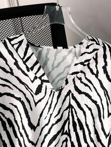 Franclia Bluse da donna per Ognissanti - Bianco e nero - Visualizzare 4