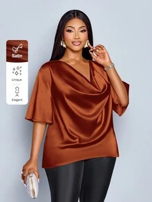 SOLERSUN Plus Size Blouses - Brown - View 6