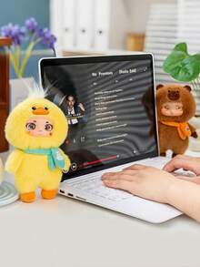 Cute Duck & Bear Vinyl Toy - Desk Decor Keychain, Christmas Thanksgiving Gift For Women Non-Plush Filling - Multicolor - View 7