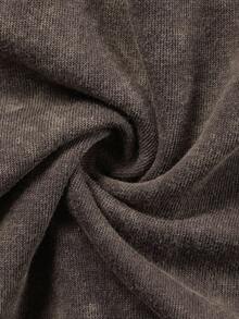Manfinity EMRG Pantaloni scurți casual largi pentru bărbați, culoare solidă, cu talie și buzunar, stil uzat - Dusty Purple - Vizualizare 7