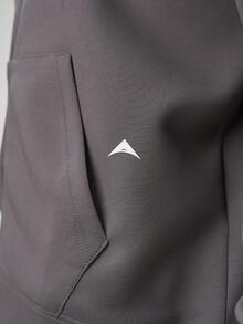 Arc Men's Casual Oversized Fit Drop Shoulder Zip Up Hoodies Loose Sweatshirt, Autumn/Winter, Long Sleeve Top - Dark Green - View 4