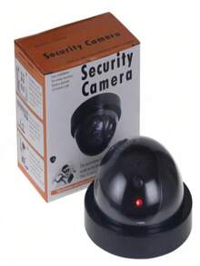 Hemisphere Realistic Surveillance Camera, Fake CCTV Dome Camera With Flashing Red LED Light
