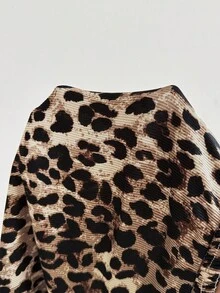 SHEIN Fall Clothes,Autumn Clothes,Maternity Autumn/Winter Clothes Maternity Maternity Casual Leopard Print Loose Pants - Brown - View 7