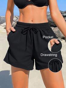 Swim SPRTY Women's Casual Solid Color Beachpants, Summer Vacation