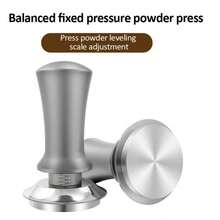 可调式恒力粉末压粉器 | 304不锈钢平底防偏转设计自动回弹弹簧意式咖啡萃取工具 51/53/58mm 多规格 - 黑色 - 查看 3