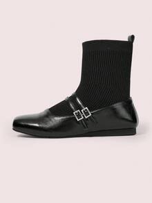 CUCCOO DOLLMOD Botas Curtas Pretas Daphne para Mulheres, Botas Ankle, Botas para Outono/Inverno