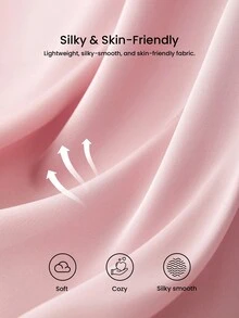 LUVLETTE 女士性感丝滑缎面奢华蕾丝边V领吊带背心和短裤透气家居服睡衣套装，情人节内衣睡衣 - 藕粉色 - 查看 5