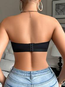 1pc Minimalist Solid Color Hollow Comfortable Bralette For Women