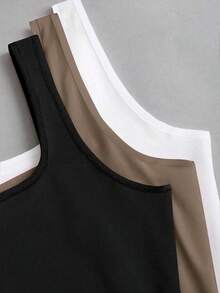 Flirla Plus Size Women Casual Solid Color Tank Top - Multicolor - View 10