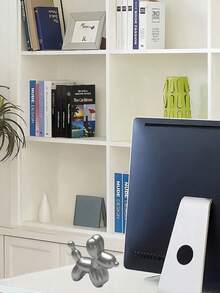 1 Stück Silber Ballon Hund Statue Metallskulptur, moderne Kunst Heim Dekoration Statue für Kaffeetisch Küche, Ornament Raumaccessoire