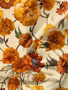 SHEIN LUNE Áo sơ mi nữ họa tiết hoa cổ điển thường ngày, phù hợp cho mùa hè và mùa thu - Nhiều màu - Xem 4