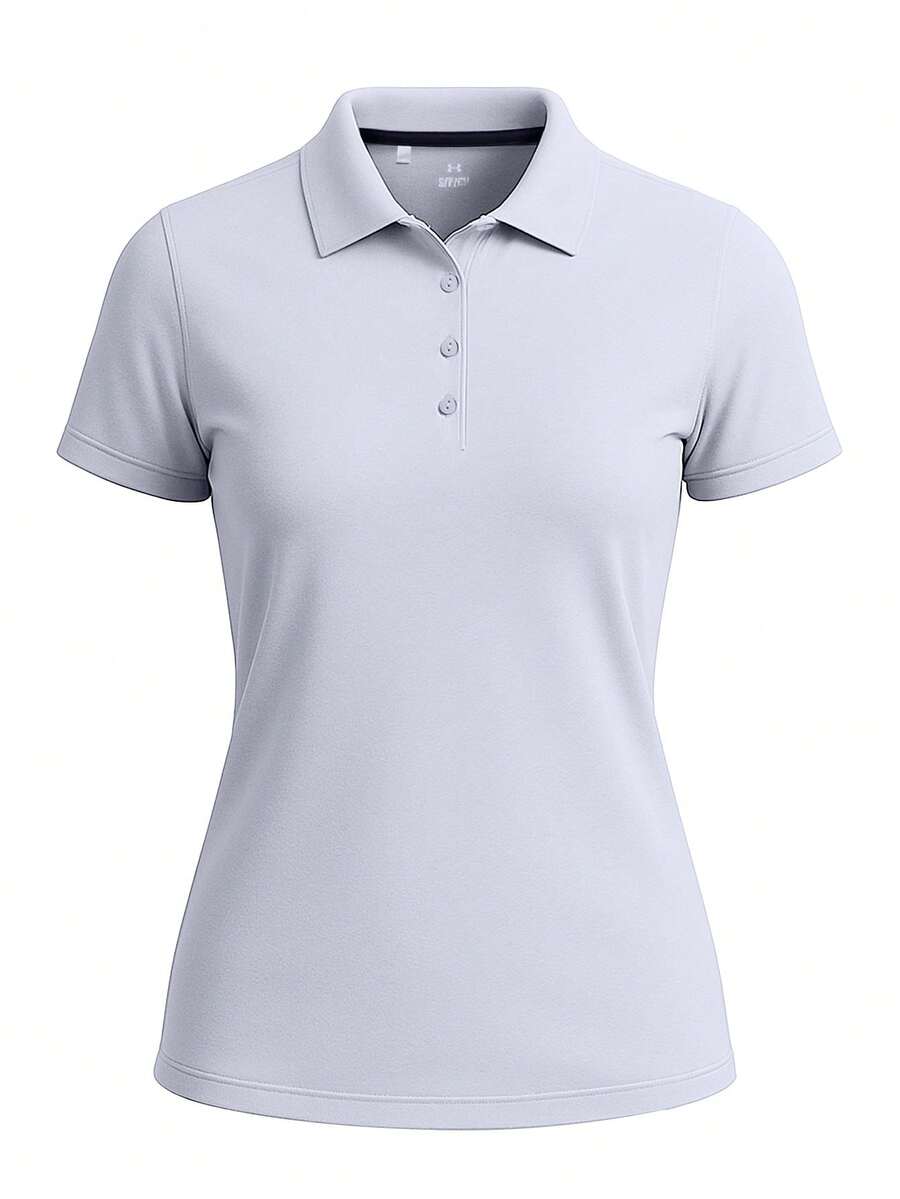 Under Armour Playoff SS Women's Polo Shirt Purple - Grey - View 1