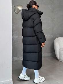 EURMUSE Keeping Warm, Oversized Maxi Lenght, Hooded - Black - View 2