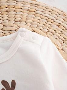 Cozy Pixies 2件套新生儿男女宝宝卡通圣诞鹿和吉祥动物图案针织柔软圆领长袖连体衣套装，秋冬季 - 彩色 - 查看 4