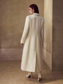 MOTF PREMIUM WOOL DOUBLE BREASTED OVERCOAT - White - View 3