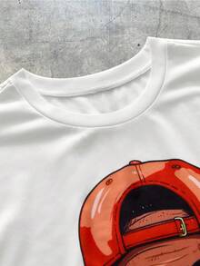 AXEPEAK 男士嘻哈印花无袖背心 - 白色 - 查看 3