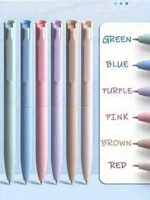 3/6支/套彩色凝胶笔，快干笔，0.5毫米细头黑色圆珠笔，适用于办公室和学校的流畅书写笔，返校用品 - 彩色 - 查看 4