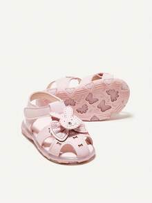 Cozy Pixies 1對女童時尚多用途粉色涼鞋,可愛兔子裝飾,夏季必備 - 粉色 - 查看 5