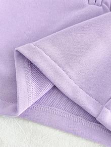 SHEIN Vintaside Kids 2 件女婴休闲长袖上衣 + 卡其色裤子套装，适合外出或居家休闲