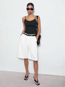 Maija Women's Casual Loose Wide Leg Pants, Solid Color, Suitable For Urban Commuting, Business, Office Wear, Teacher, Autumn - White - View 5