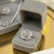 1pc (Give Her A Complete Set Of Romance) Retro Simple Rings, Necklaces, Bracelets, Jewelry, Gold, Jade, Jewelry, Jewelry Sets, High-Grade Flannel Storage Sets, Jewelry Display Props, Wedding Gift Essentials (Red, Gray Optional) Valentine's Day Back To School - 彩色 - 查看 31