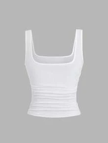 Flirla Plus Size Women Casual Solid Color Tank Top - Multicolor - View 6