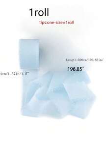 1/2/3rolls Diy Handmade Tassel Fabric Gift Packaging Chiffon Ribbon, Sky Blue 197*1.5 Inches Ribbon Suitable For Wedding Invitation, Bridal Bouquet, Gift Packaging, Diy Crafts, Bow Making,Christmas - 淺藍色 - 查看 30
