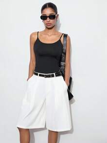 Maija Women's Casual Loose Wide Leg Pants, Solid Color, Suitable For Urban Commuting, Business, Office Wear, Teacher, Autumn - White - View 3