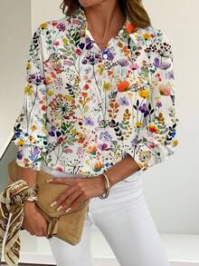 EMERY ROSE Áo sơ mi họa tiết hoa thường ngày dành cho nữ - Nhiều màu - Xem 3