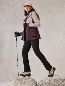 OutZeal 女式防水束腰翻盖口袋撞色户外夹克，适合秋冬徒步露营 - 彩色 - 查看 7