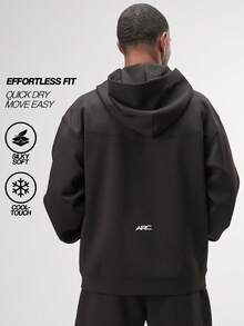 Sudadera con capucha de ajuste holgado y caída de hombros con cremallera para hombre, estilo casual, para otoño/invierno, de manga larga