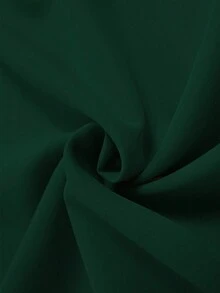 Franclia 大码纯色高腰百褶A字裙，适合秋季穿着，深绿色百褶简约优雅正式裙 - 墨綠色 - 查看 5