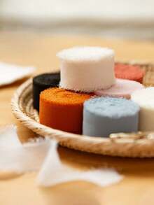 1/2/3rolls Diy Handmade Tassel Fabric Gift Packaging Chiffon Ribbon, Sky Blue 197*1.5 Inches Ribbon Suitable For Wedding Invitation, Bridal Bouquet, Gift Packaging, Diy Crafts, Bow Making,Christmas - 淺藍色 - 查看 5