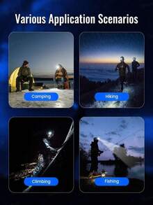 1 Head Mounted Headlight, High Brightness Ultra Bright Headlight, 3-Mode Micro USB Charging LED Working Headlight, Requires 2 18650 Model Batteries (Excluding Batteries) Adult Flashlight, Running, Camping, Fishing, Hiking, Bicycle Headlight