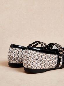 Rosivie 2025 Handwoven Niche Fashion Shoes, New Arrival Double Buckle Strap Ballet Flats For Women - Khaki - View 4