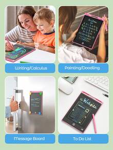 Teckwe 1 件液晶书写板涂鸦板玩具，彩色屏幕绘图板，可擦除和可重复使用的儿童手写板，适用于家庭学校教育和学习，适合男孩和女孩的儿童玩具，生日和返校礼物