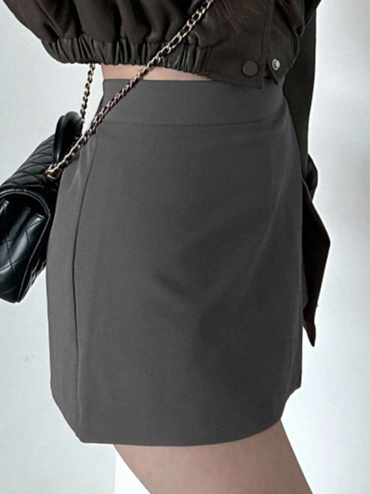 Women's Solid Color Side Slit Shorts, All Season
