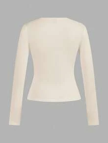 SHEIN EZwear 4 件套女士休闲圆领长袖紧身 T 恤套装 - 彩色 - 查看 10