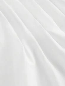 SHEIN MOD 大码纯色褶腰长袖衬衫\女士优雅纯色褶腰长袖衬衫、秋季上衣、女式工作上衣 - 白色 - 查看 4