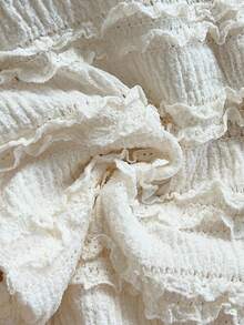 Soleia 女士度假针织白色纹理圆领开衫，精致蝴蝶结金属纽扣前开衩修身 T 恤衫，适合派对、狂欢节、下午茶 - 杏色 - 查看 7