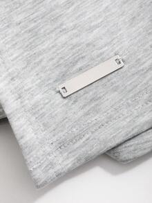 DAZY Quần short thể thao xẻ tà bên hông dành cho nữ - Xám - Xem 8