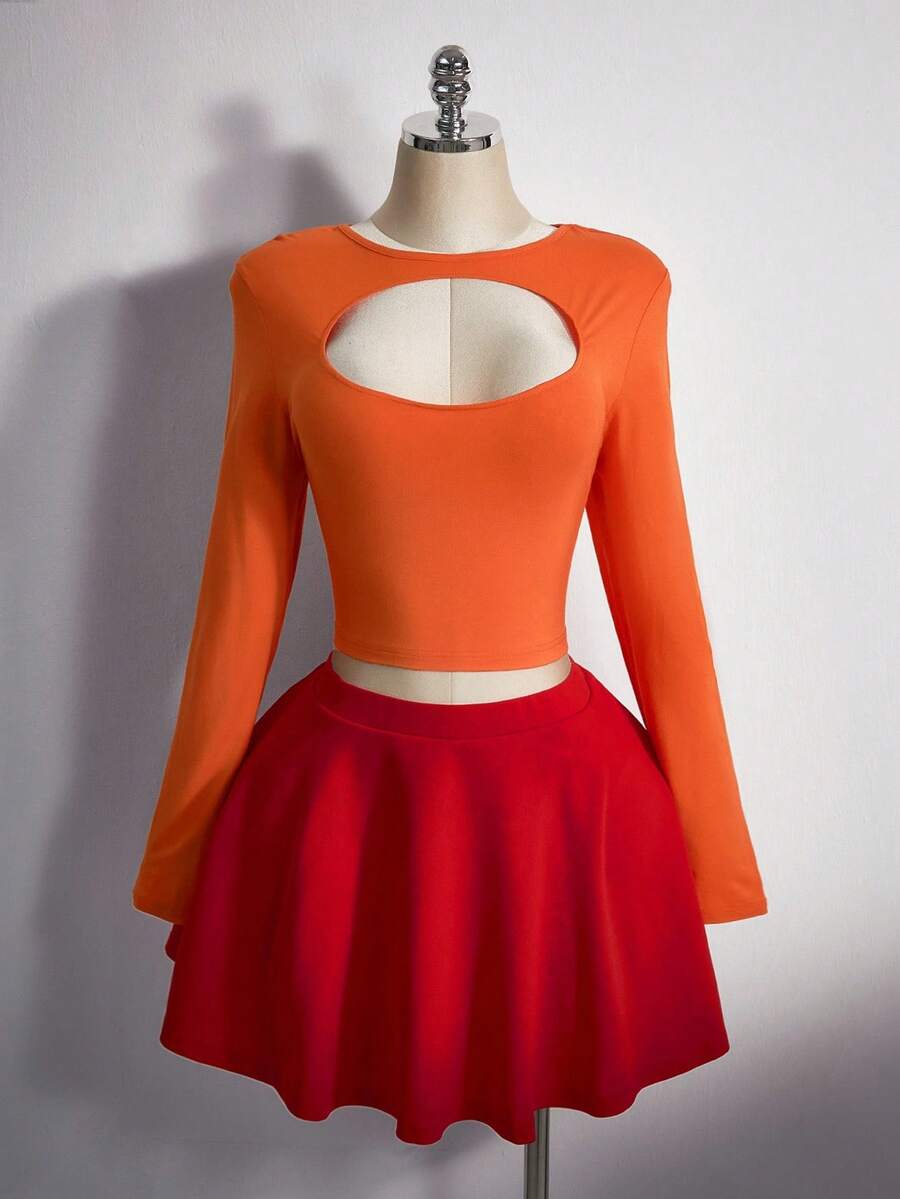 SHEIN ICON Trang phục Halloween cỡ lớn cho nữ, trang phục cosplay nhân vật Velma - Nhiều màu - Xem 1