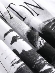 Livesso 女式短袖宽松圆领 T 恤，带标语和图案印花，夏季超大码 T 恤，图案 T 恤 - 白色 - 查看 8