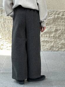 DAZY 男童休闲宽松直筒纯色长裤，秋季款 - 灰色 - 查看 5