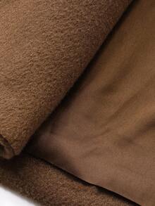 Vivie Lora 女士宽松翻领长袖大衣冬季外套 - 棕色 - 查看 3