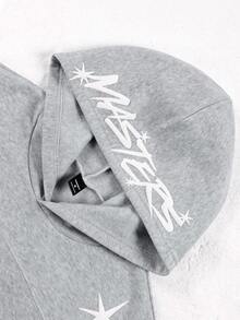 PAVTROS Men's Autumn Letter Print Long Sleeve Pocket Casual Hoodie Grey Hoodie Mens Grey Hoodie Mens Hoodie Masters Hoodie Racing Hoodie Hoodie Men S - Grey - View 5